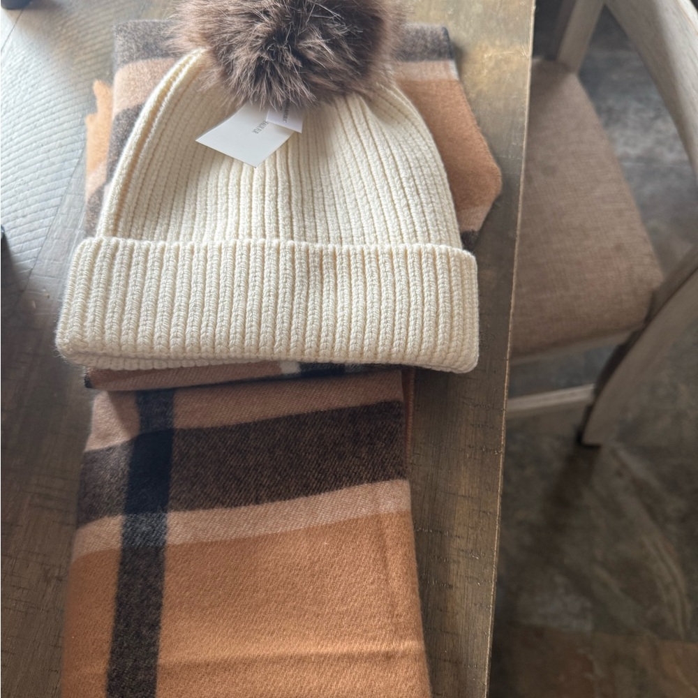 Banana Republic Cream Knit Beanie.